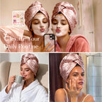 Microfiber Hair Towel - Pink Leaopard