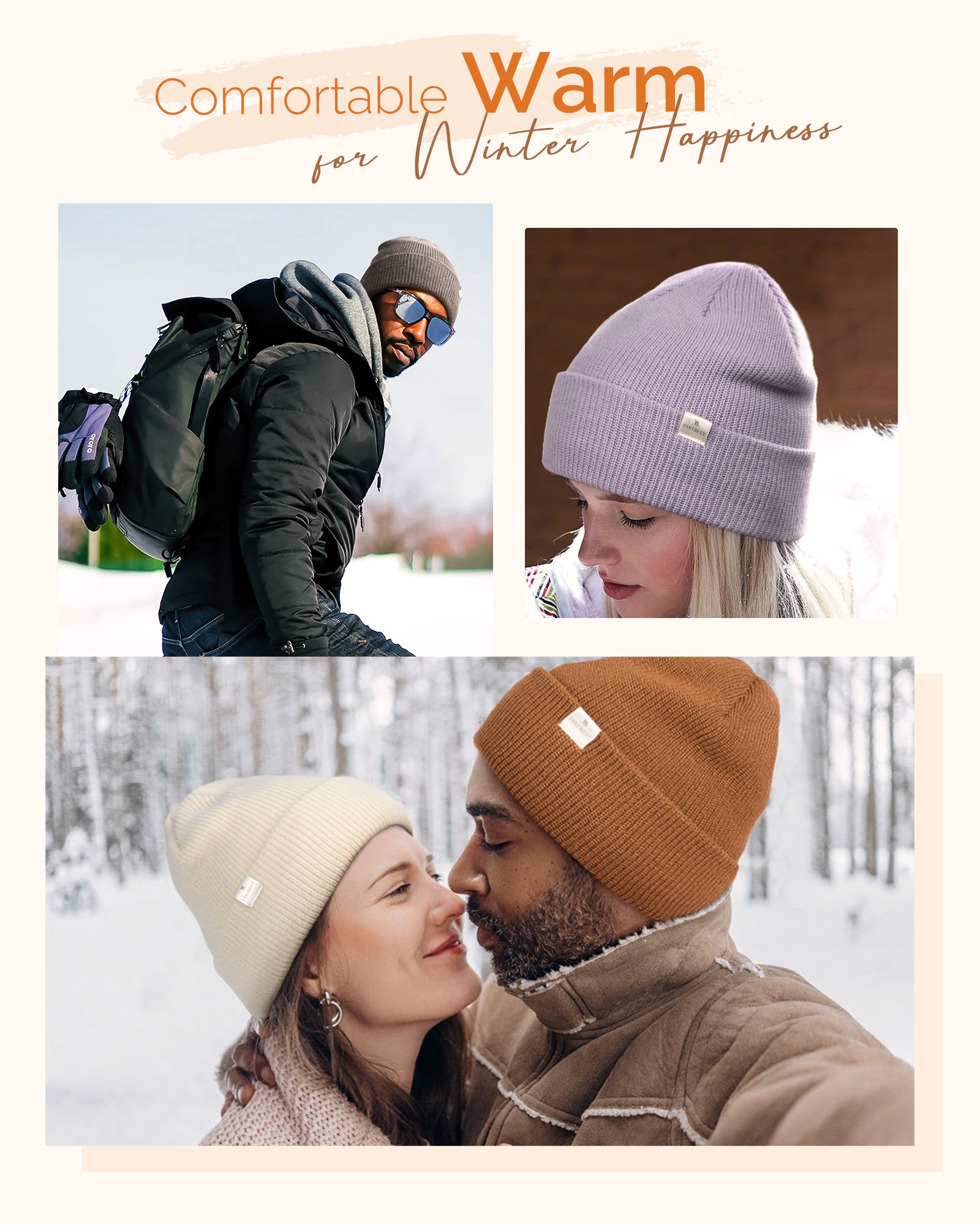 Butter Satin Lined Knit Skull Beanie - Misty Purple