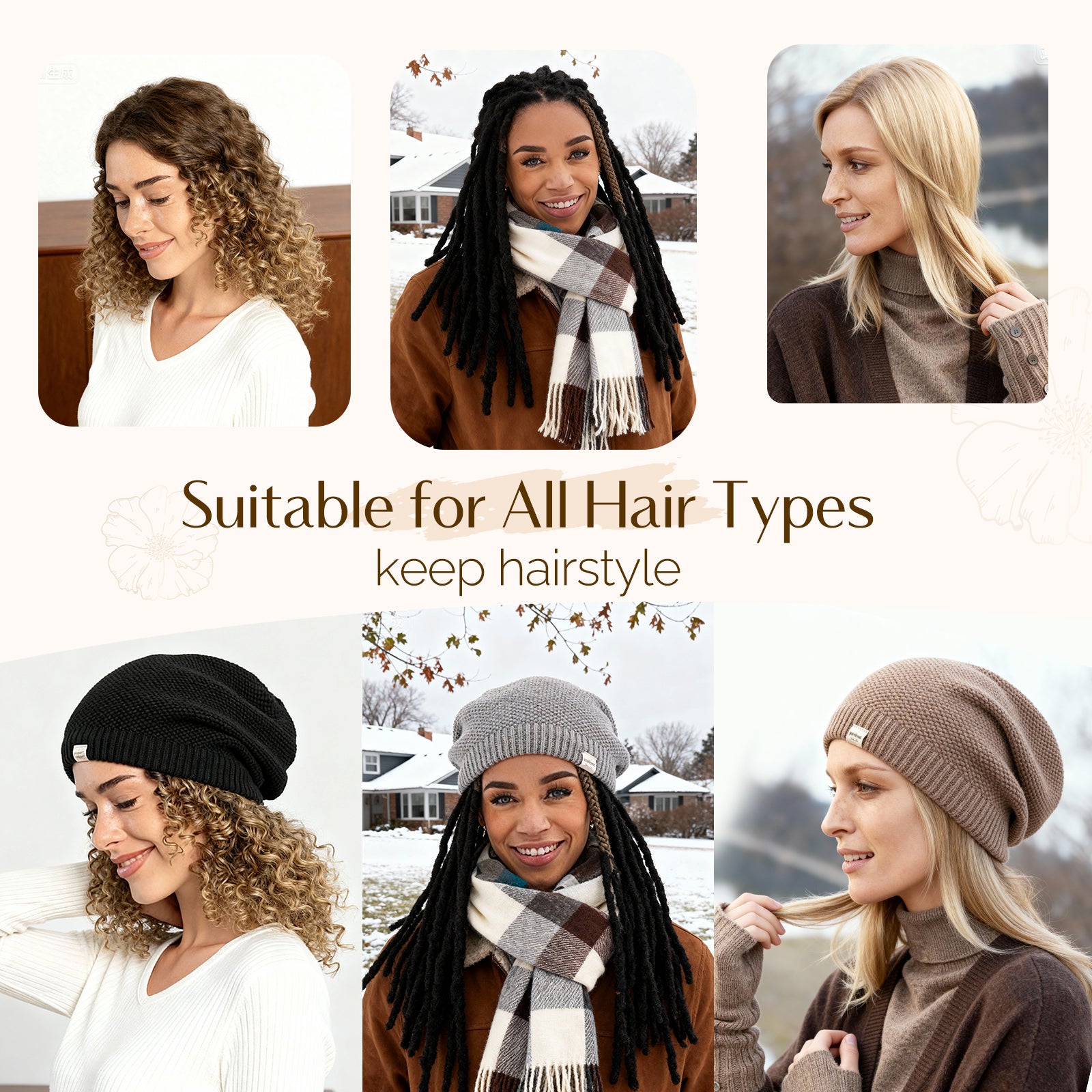 Butter Satin Lined Slouchy Beanie - Classic Smoke Grey