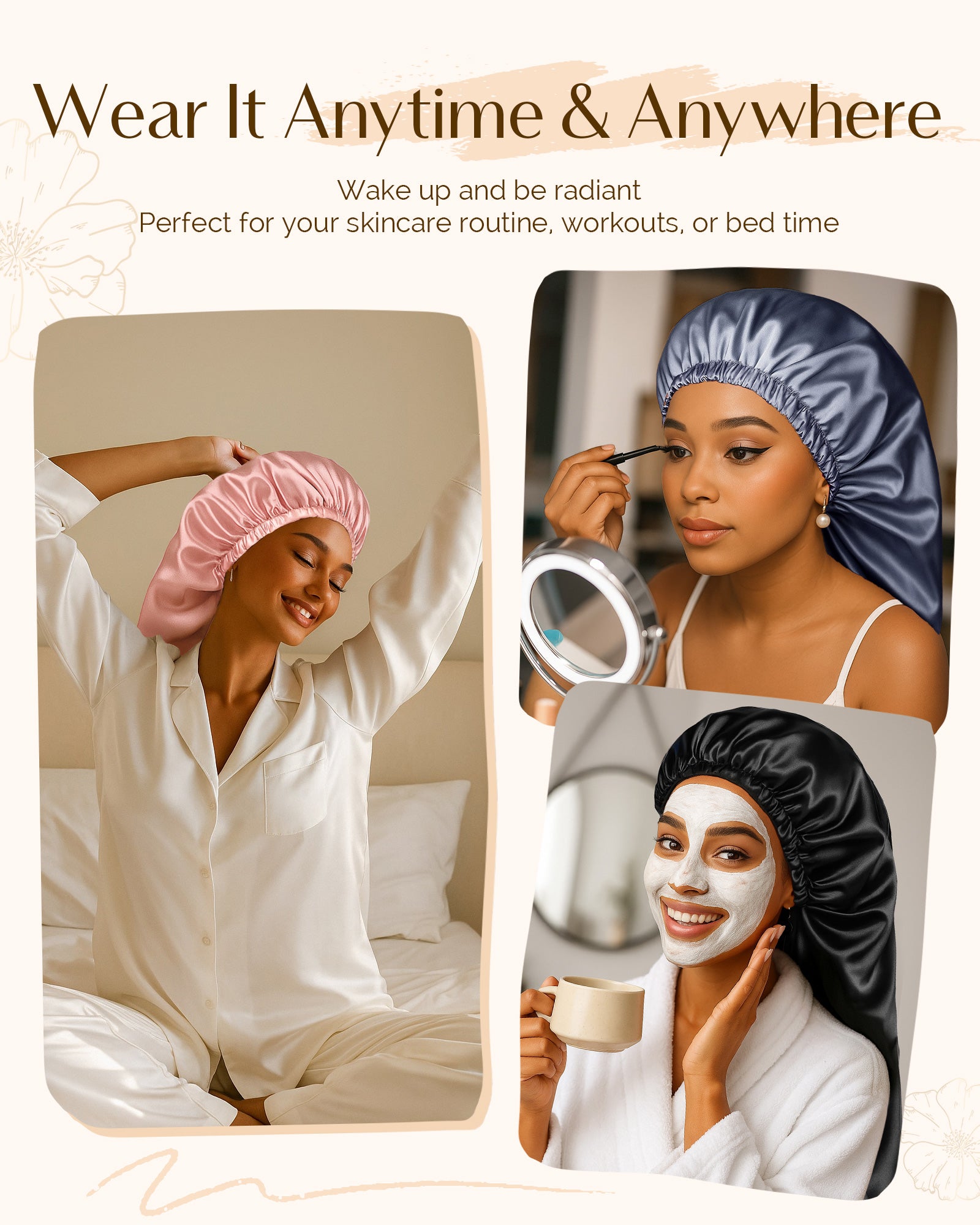 Silk Butter Satin Bonnet For Braids - Millennium Pink