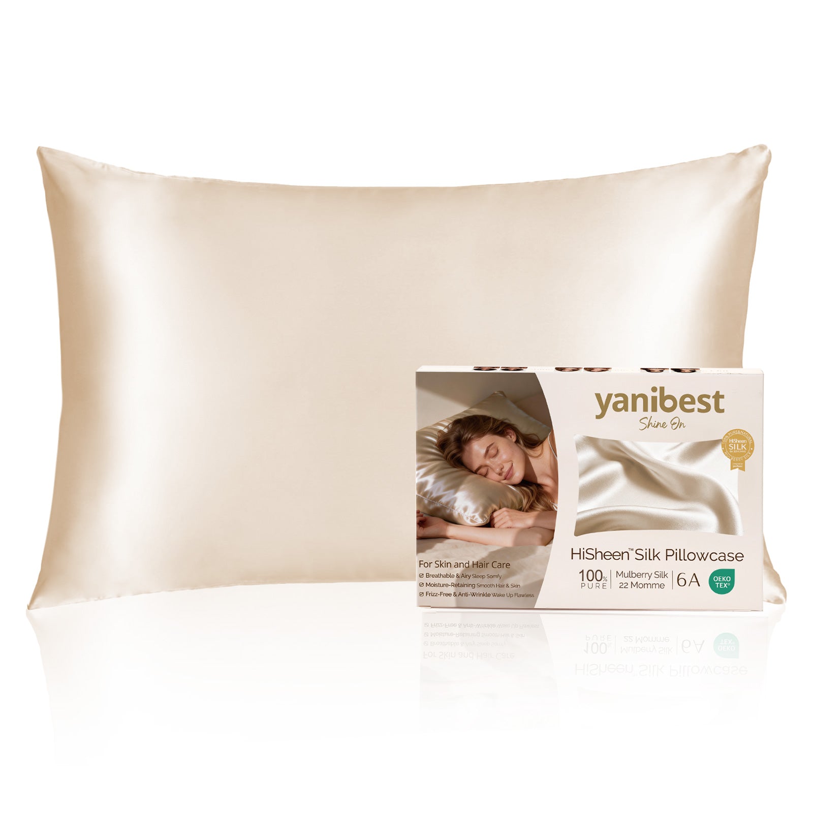 Mulberry Silk 22MOMME Luxury Pillowcase | Champagne