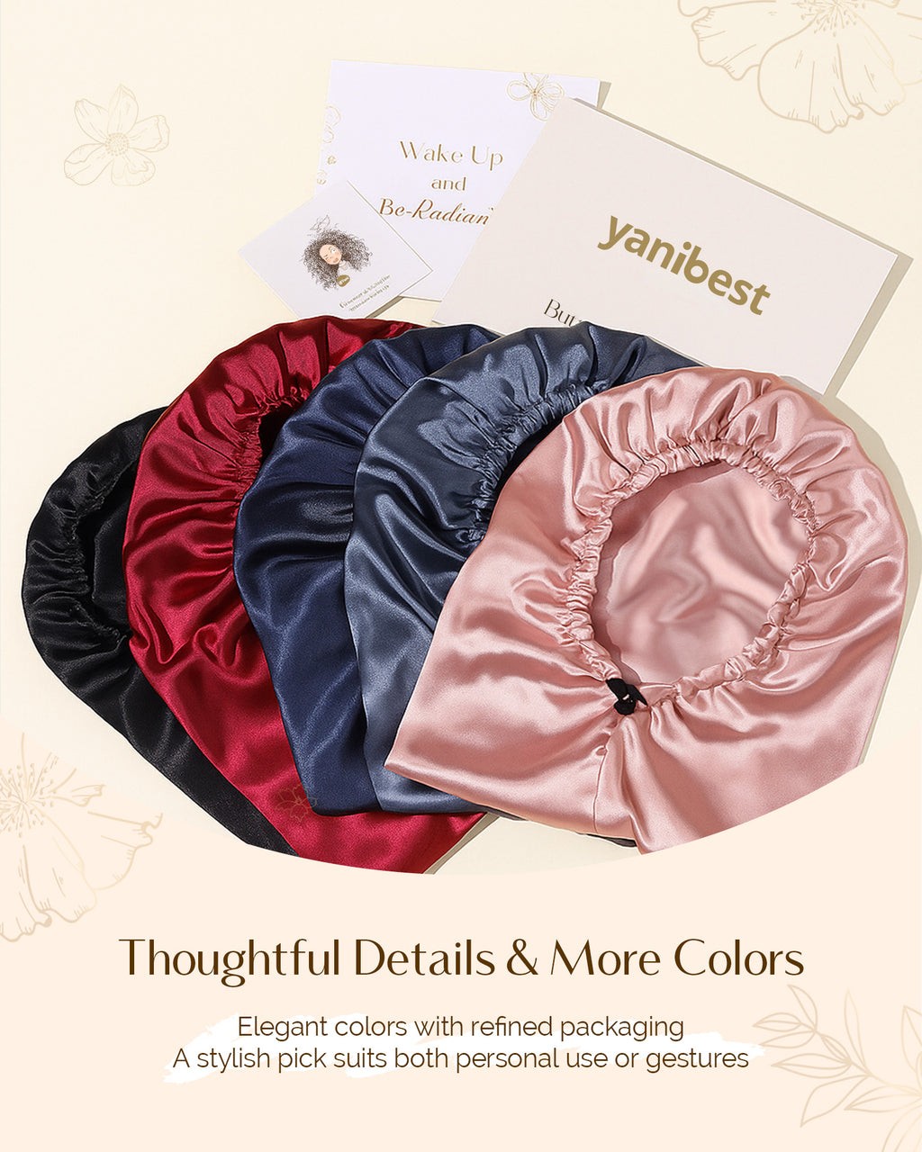 Silk Butter Satin Bonnet For Braids - Black