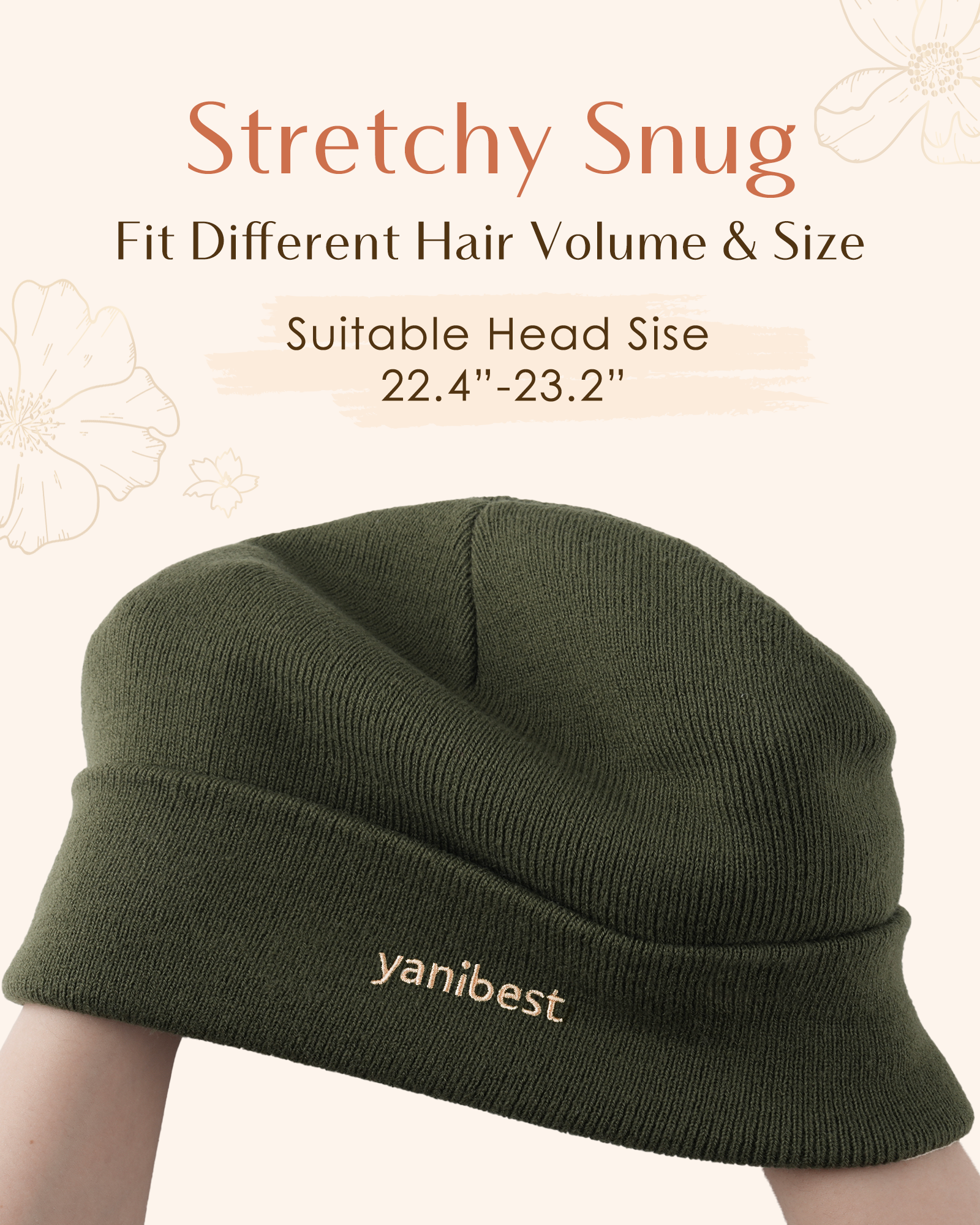 Mulberry Silk Lined Beanie - Green