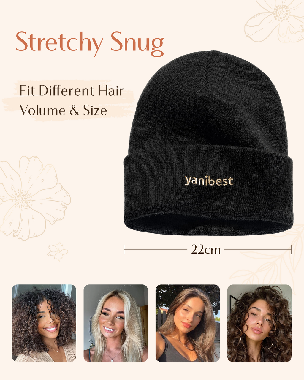 Mulberry Silk Lined Beanie - Black