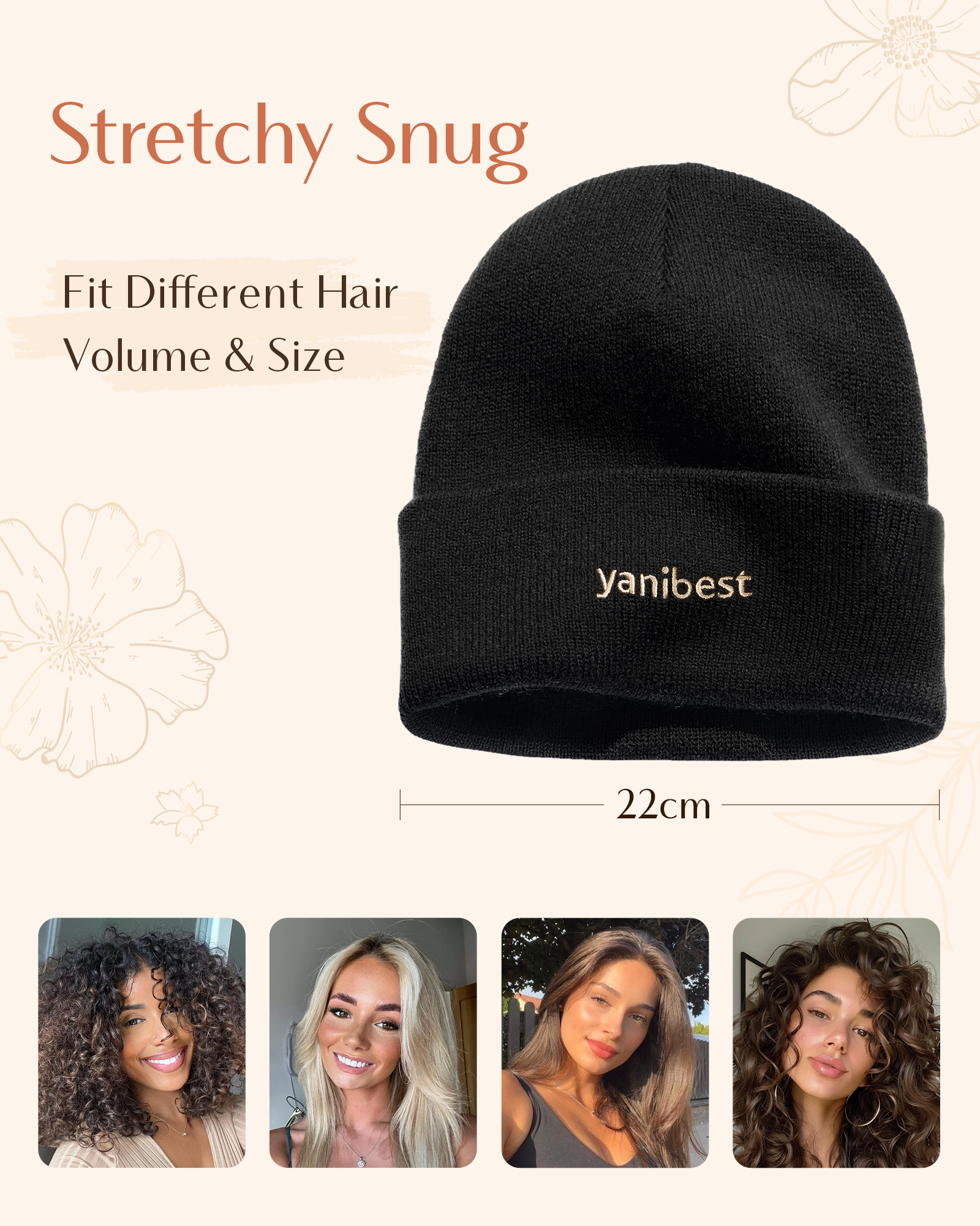 Mulberry Silk Lined Beanie - Black