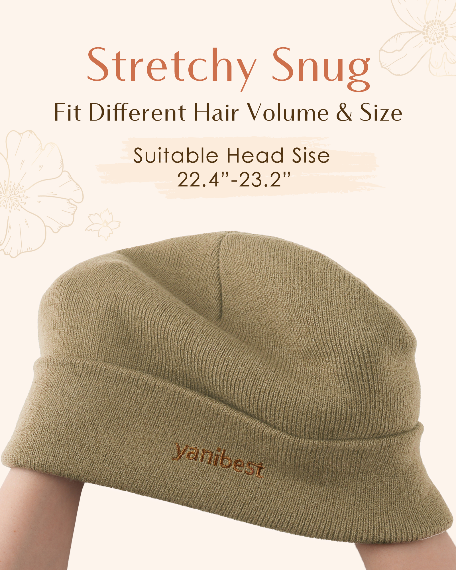 Mulberry Silk Lined Beanie - Khaki Gray