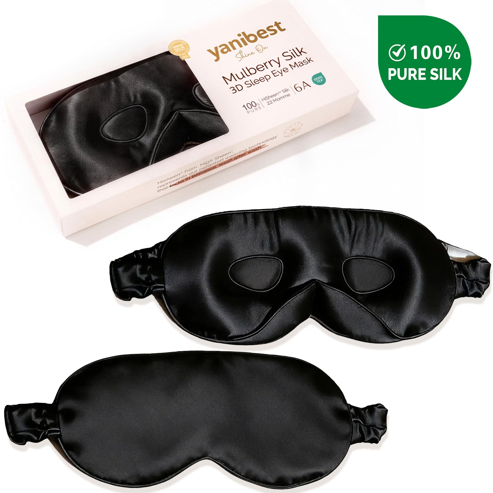 Mulberry Silk 3D Sleep Mask - Black