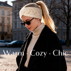 Satin Lined Headbands for Winter - Beige