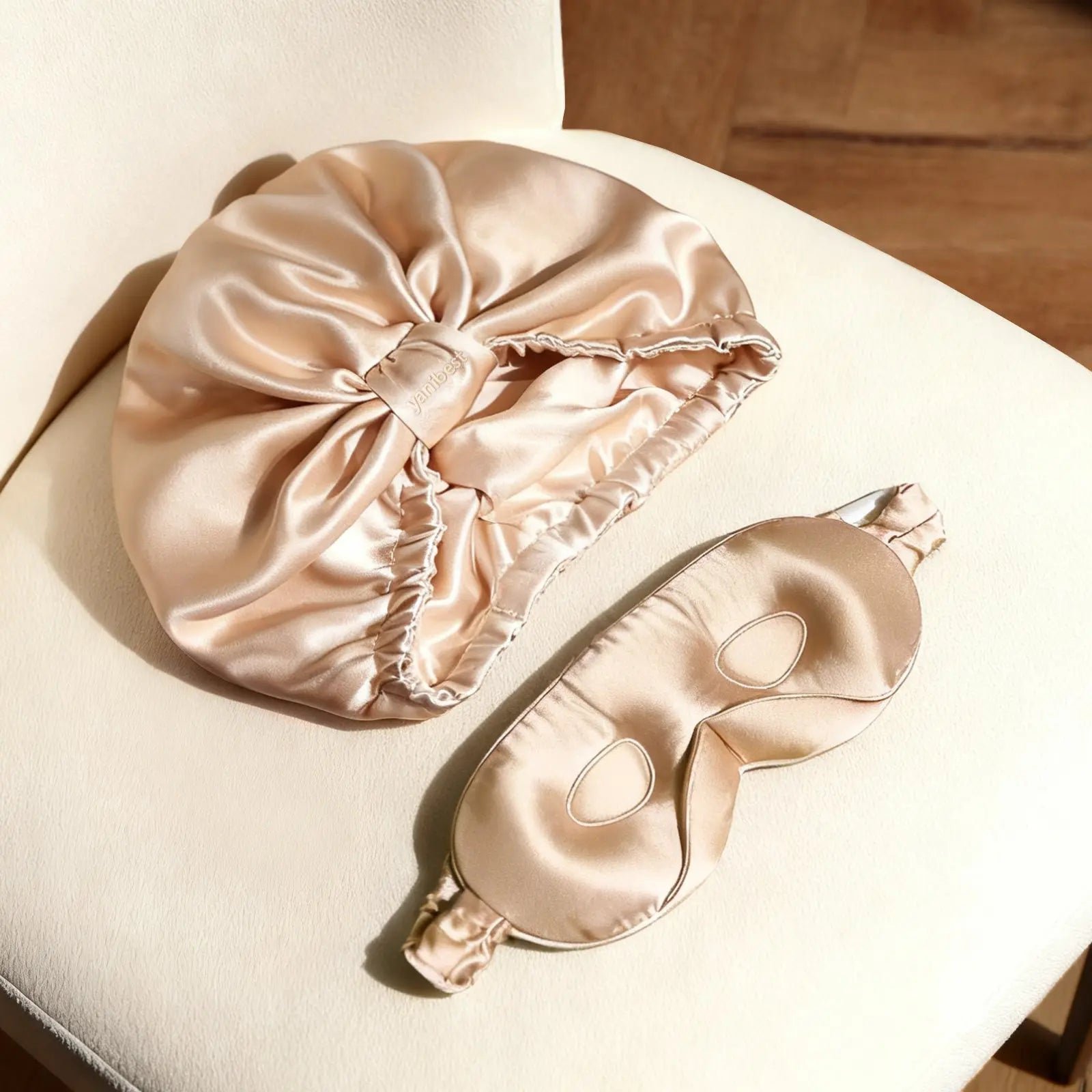 6A Mulberry Silk 3D Sleep Mask Slik Bonnet Turban Cap YANIBEST