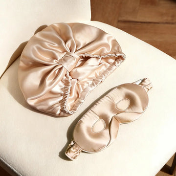 6A Mulberry Silk 3D Sleep Mask Slik Turban - Champagne