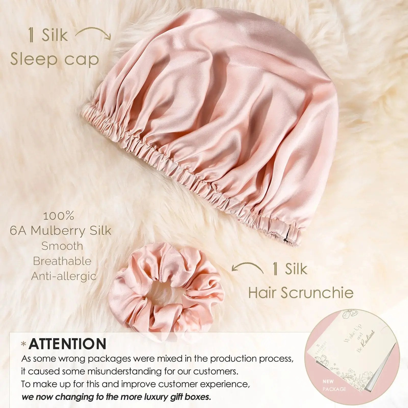 Mulberry Silk Bonnet Adjustable Elastic YANIBEST