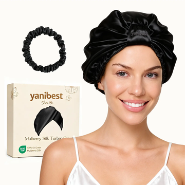 6A Mulberry Silk Bonnet Classic Turban - Black