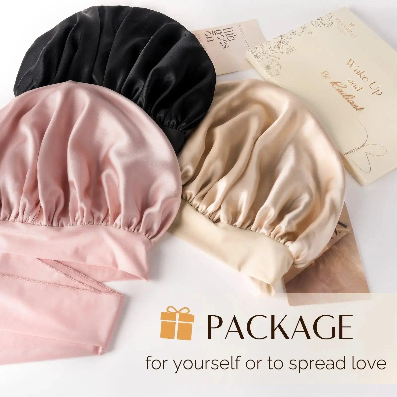 Mulberry Silk Bonnet with Tie Band YANIBEST