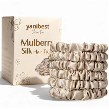 6A Mulberry Silk Skinny Scrunchie 6 in 1 - Champagne