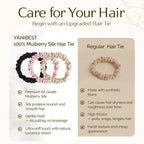 6A Mulberry Silk Skinny Scrunchie 6 in 1- Colorful Set YANIBEST