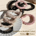 6A Mulberry Silk Skinny Scrunchie 6 in 1- Colorful Set YANIBEST