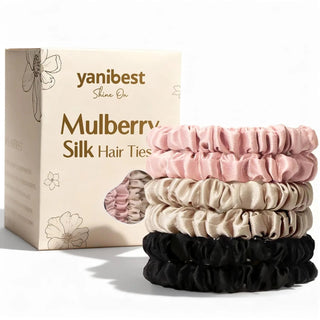 6A Mulberry Silk Skinny Scrunchie 6 in 1- Colorful Set