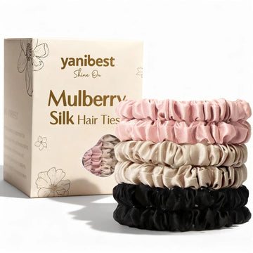 6A Mulberry Silk Skinny Scrunchie 6 in 1- Colorful Set