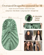 Silk Butter Satin Bonnet For Braids - Jade Green