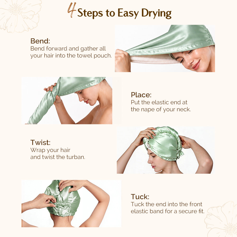 Microfiber Hair Towel - Green