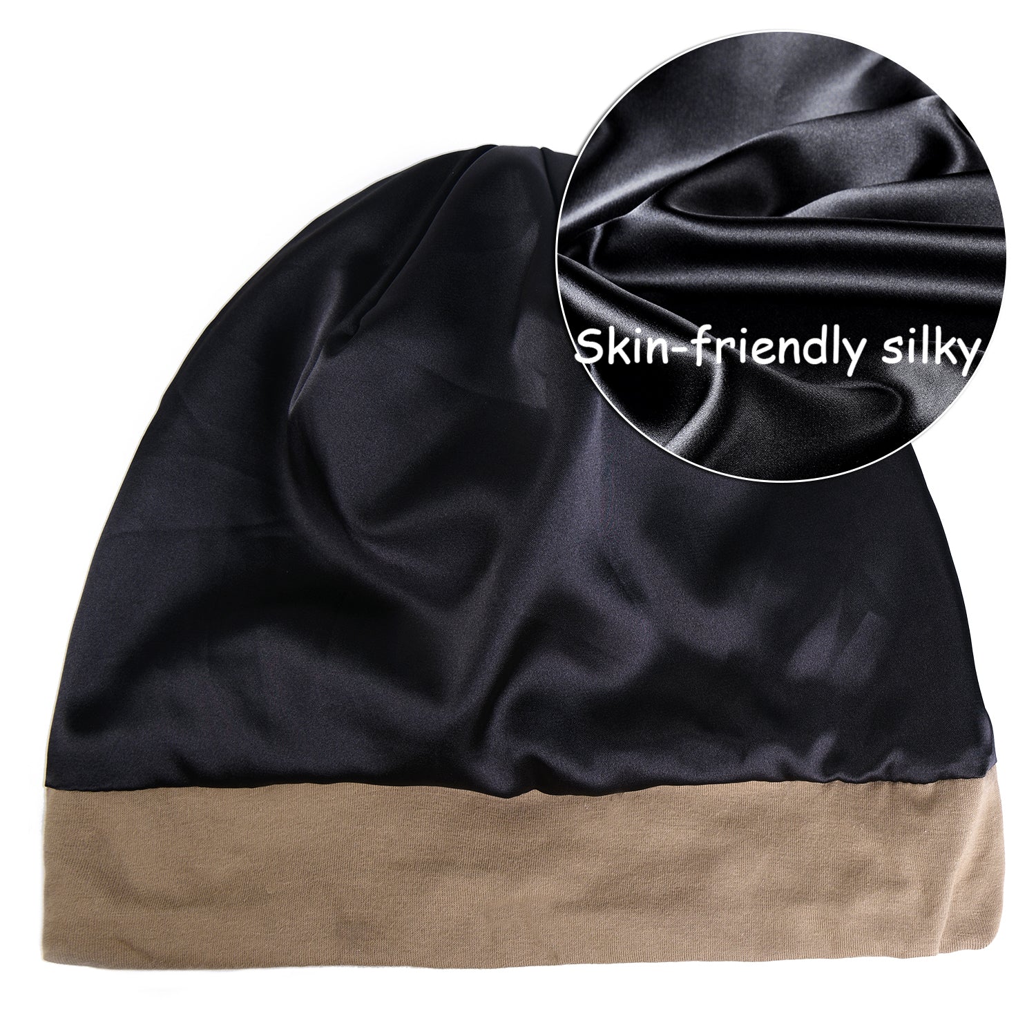 Butter Satin Lined Slouchy Cap - Khaki
