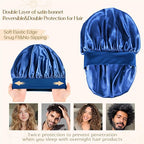 Silk Butter Satin Bonnet Wide Band - Royal Blue