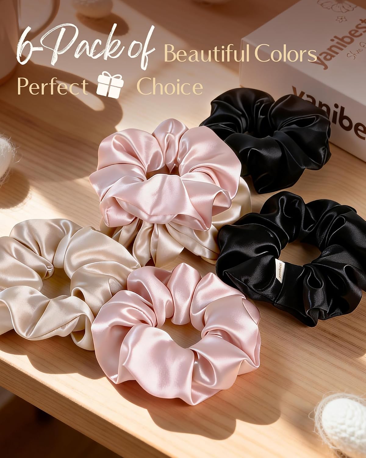 Mulberry Silk Mid Scrunchie 6 in 1- Classic