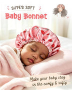 Baby Silk Satin Bonnet Adjustable -  Red Strawberry