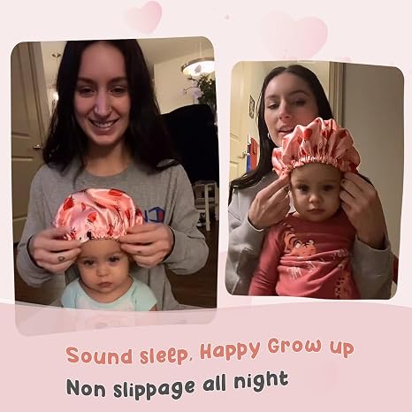 Baby Silk Satin Bonnet Adjustable - Pink