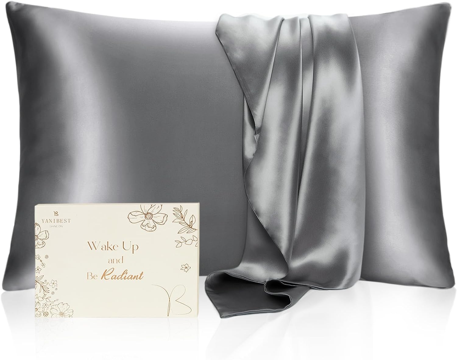 Butter Satin Pillowcases 2 Pack Set| Modern Gray