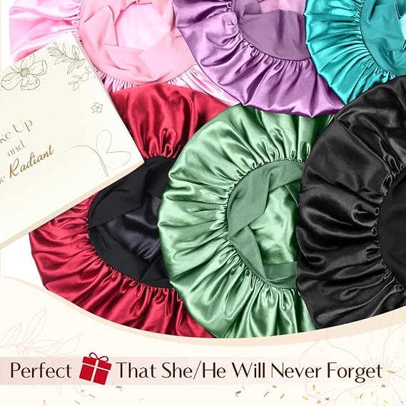 Silk Butter Satin Bonnet Wide Band - Wine red