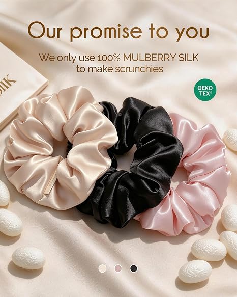 Mulberry Silk Mid Scrunchie 6 in 1- Classic