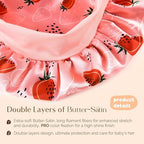 Baby Silk Satin Bonnet Wide Band - Purple+pink