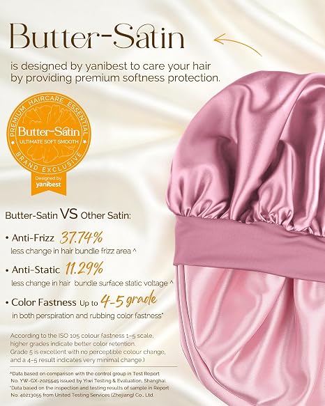 Silk Butter Satin Bonnet For Extra Long Adjustable - Purple Pink
