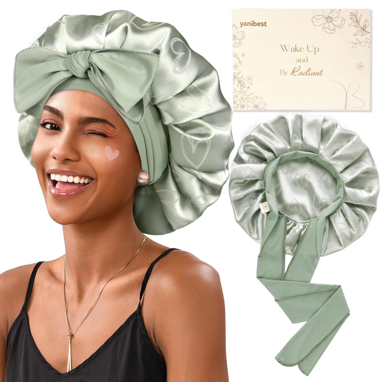 【Outlet Sale】Double Layered Satin Bonnet
