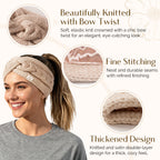 Satin Lined Headbands for Winter - Khaki