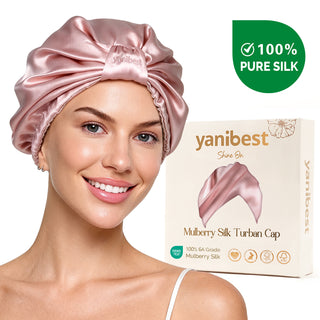 6A Mulberry Silk Bonnet Classic Turban - Pink