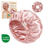 Mulberry Silk Bonnet 22 MOMME 6A Adjustable Elastic - Pink