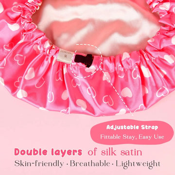 Baby Double Layer Silk Butter Satin Bonnet | Heart