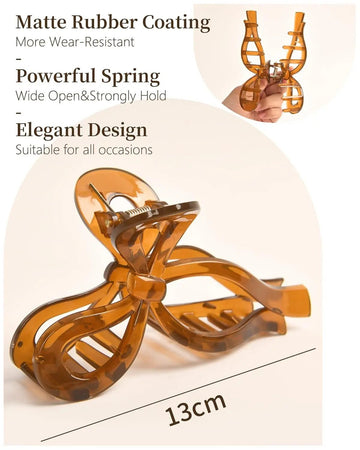 Bow Tie Hair Claw Clip - 2 in 1 Set