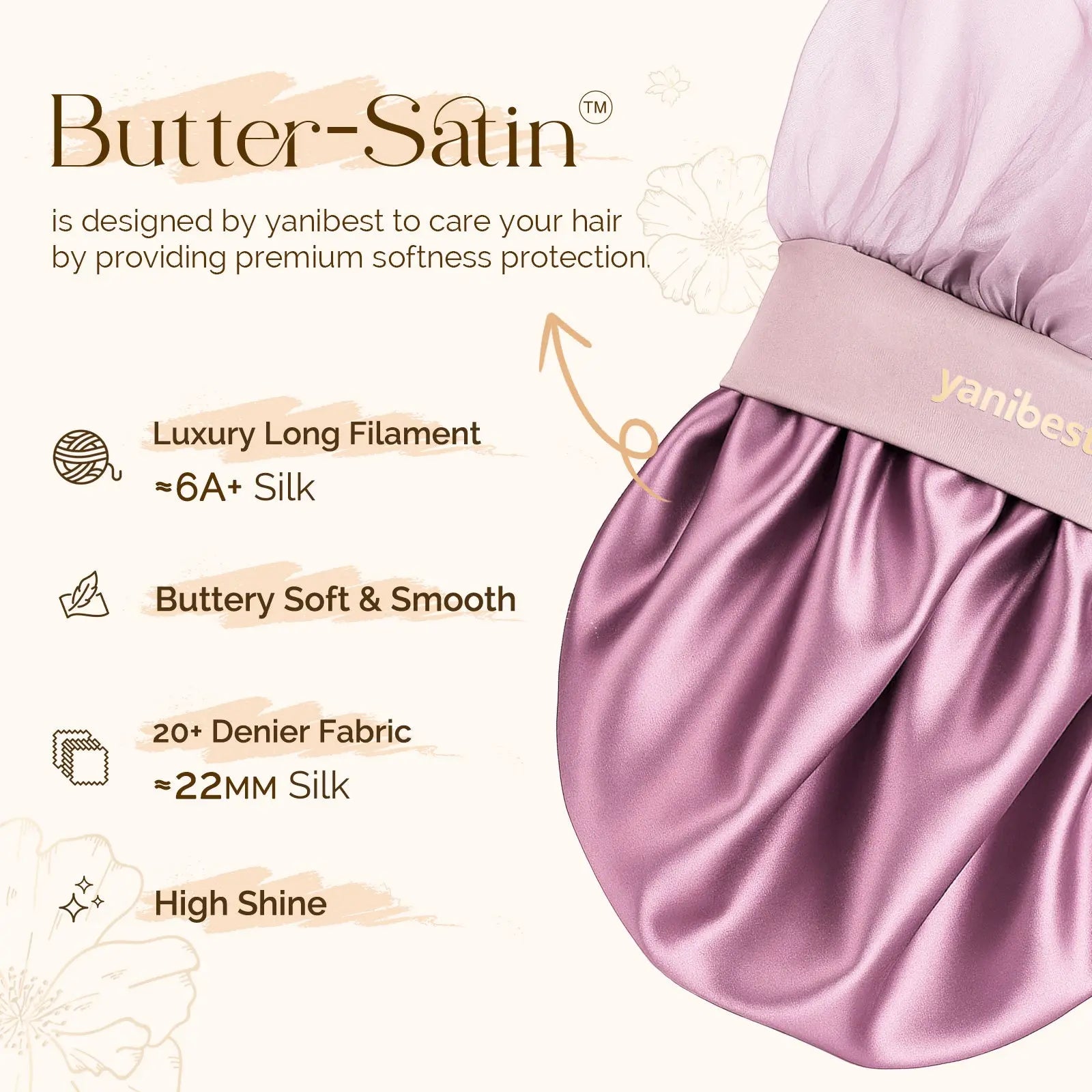 Breeze Bonnet Wide Band Double Layer Satin Lined Bonnet YANIBEST