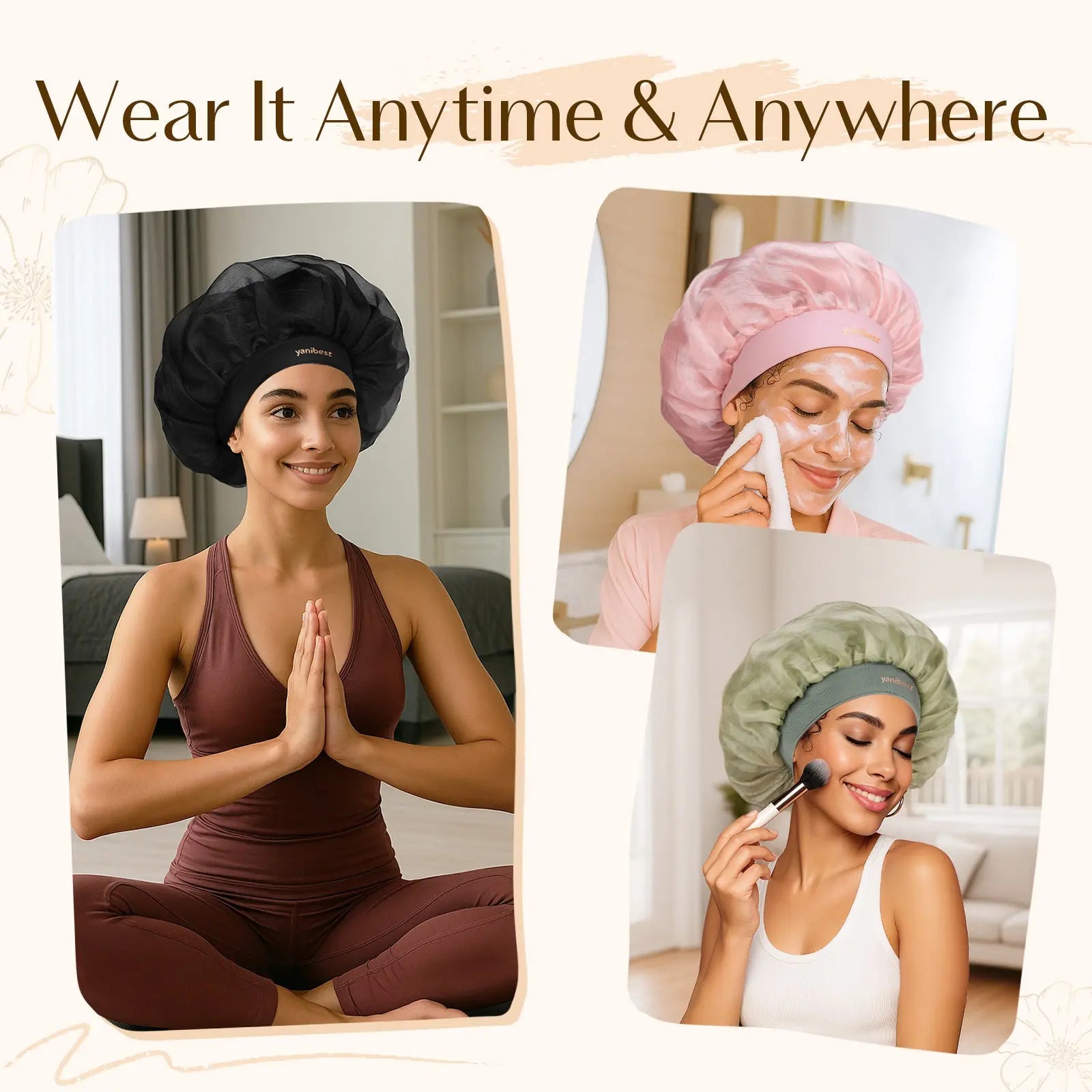 Breeze Bonnet Wide Band Double Layer Satin Lined Bonnet YANIBEST