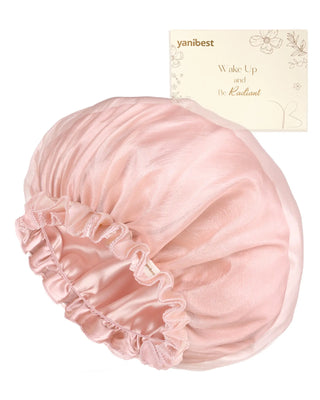Breeze Satin Bonnet Lace Edge Double Layer Satin Lined Cap YANIBEST 21.99