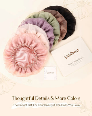 Breeze Satin Bonnet Lace Edge Double Layer Satin Lined Cap YANIBEST