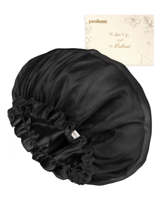 Breeze Satin Bonnet Lace Edge Double Layer Satin Lined Cap YANIBEST 21.99