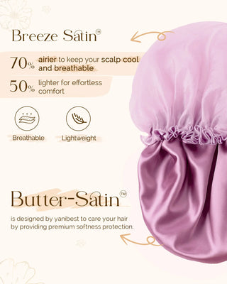 Breeze Satin Bonnet Lace Edge Double Layer Satin Lined Cap YANIBEST