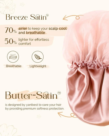Breeze Satin Bonnet Ruffle Edge - Pink