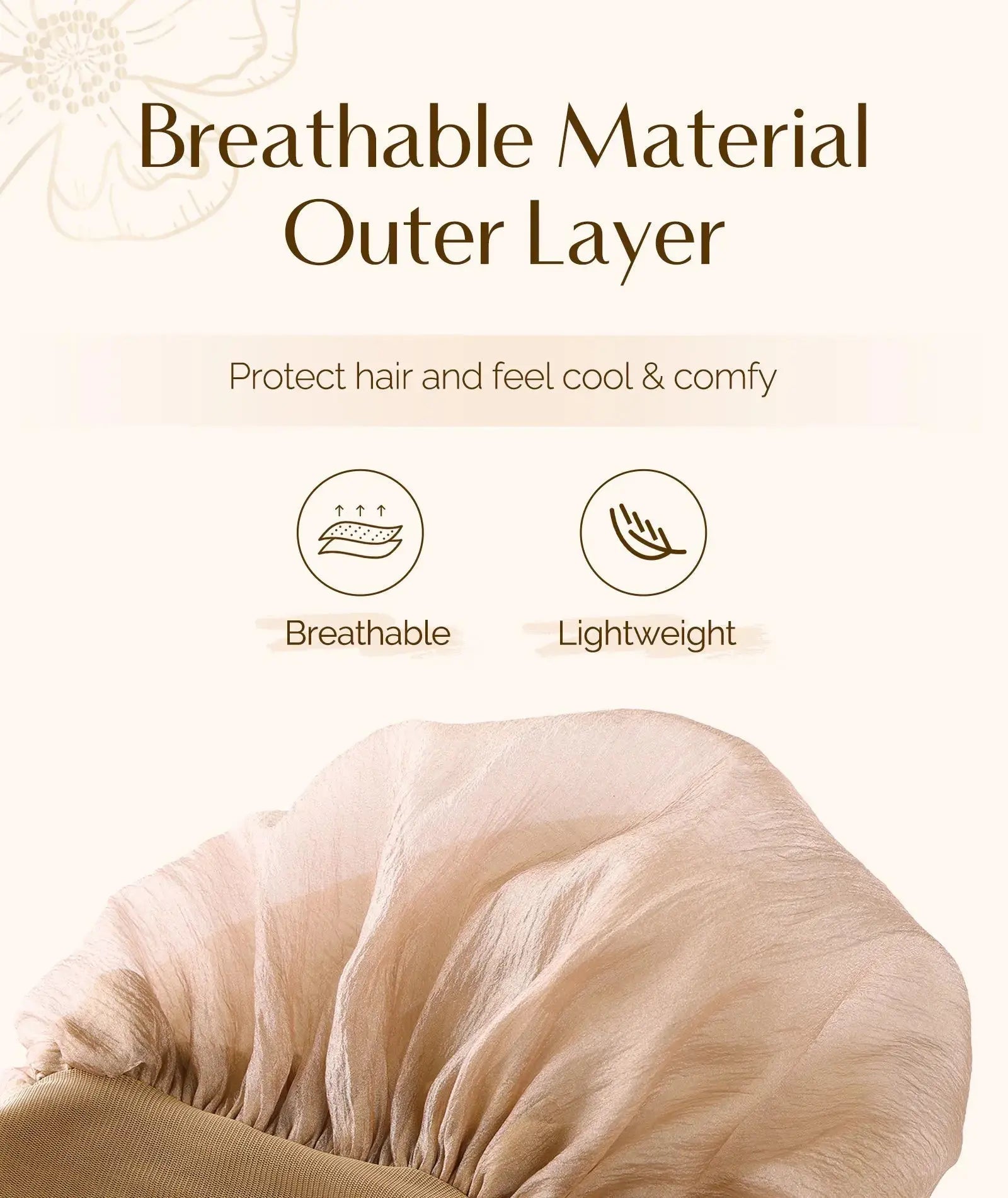 Breeze Bonnet Tie Band Satin Bonnet Breathable, Lightweight YANIBEST