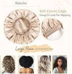 Butter Satin Bonnet Wide Band - Champagne Beige YANIBEST