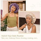 Butter Satin Bonnet Wide Band - Champagne Beige YANIBEST